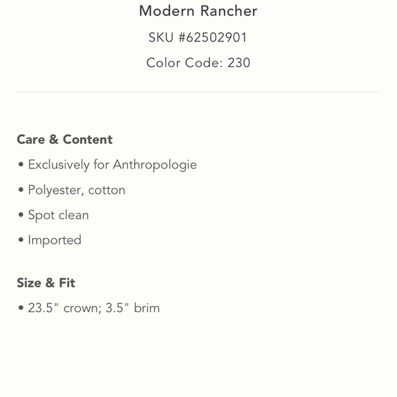 Nwt anthropologie modern rancher cowboy hat - Picture 8 of 10